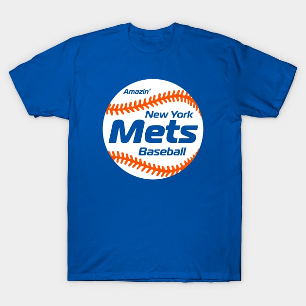 Mets 80s Retro Ball T-Shirt by Throwzack